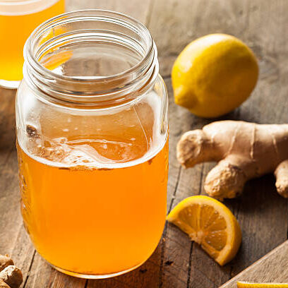 Homemade Fermented Raw Kombucha Tea Ready to Drink